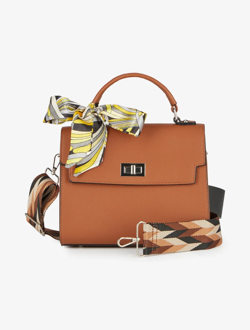 Sac à main Diana effet grainé - Camel