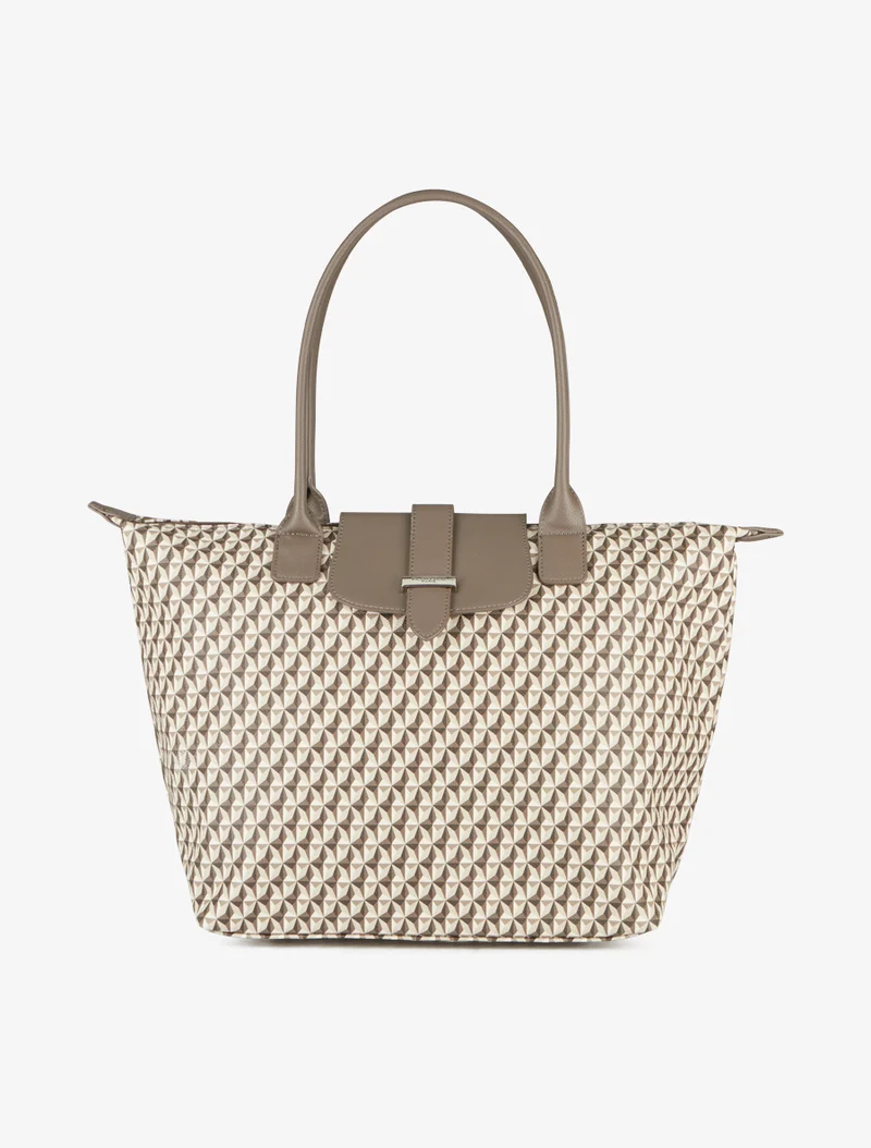 Sac cabas Bobbie imprimé graphique - Taupe