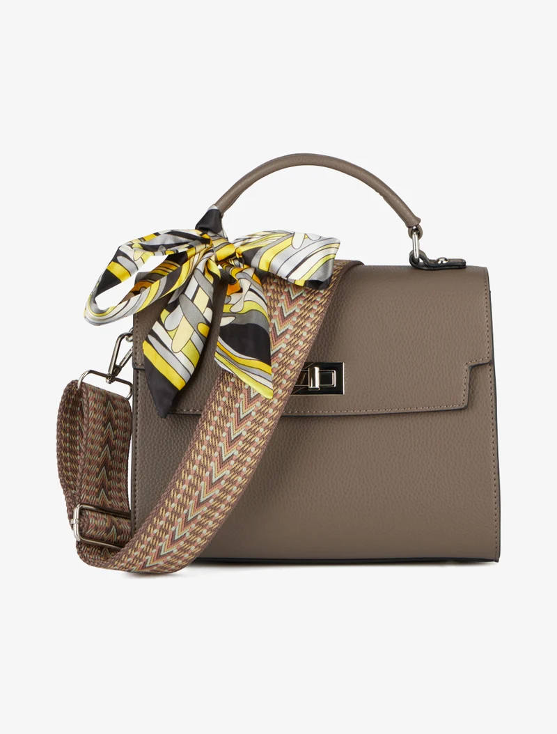 Sac à main Diana effet grainé - Taupe foncé