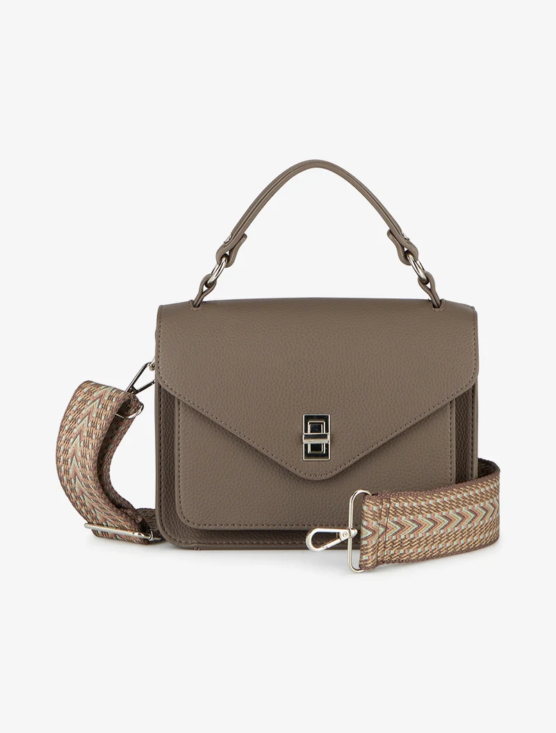 Sac à main Marcia effet grainé - Taupe foncé