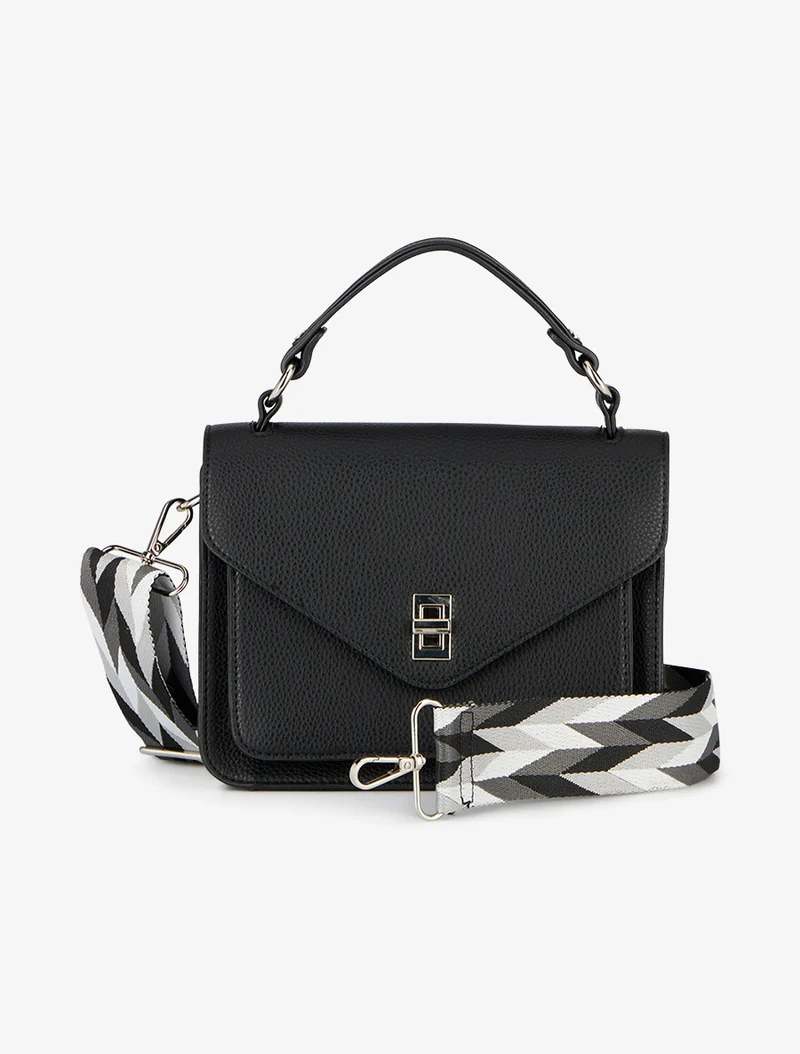 Sac Marcia effet grainé bandoulières - Noir