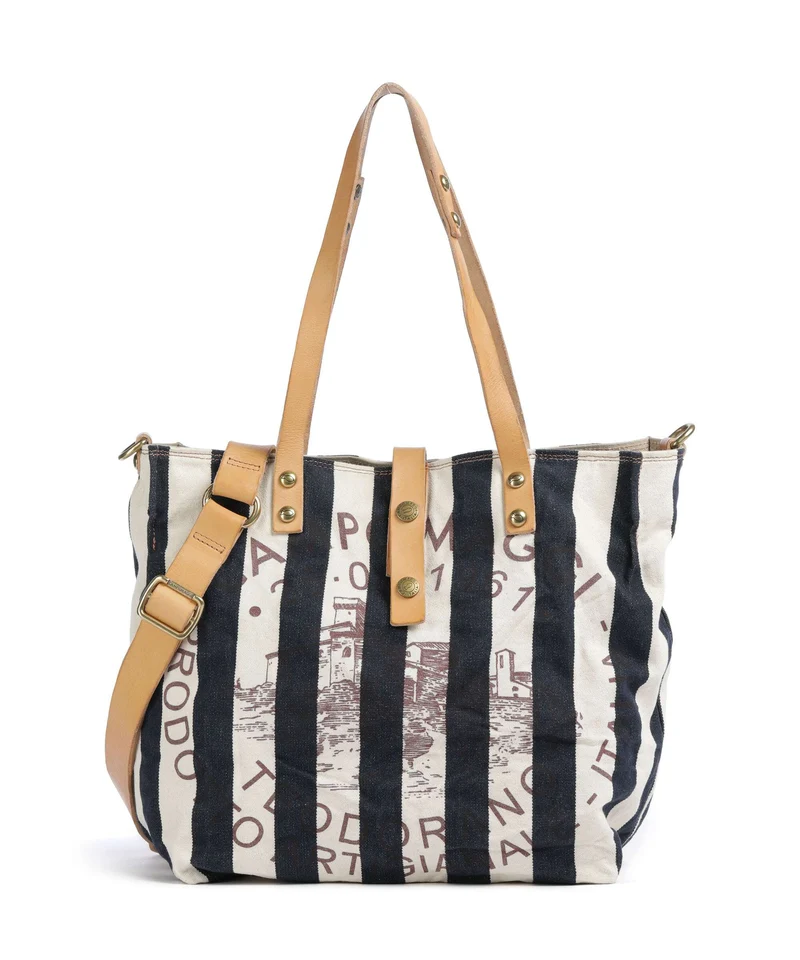 Campomaggi Cabas blue/beige