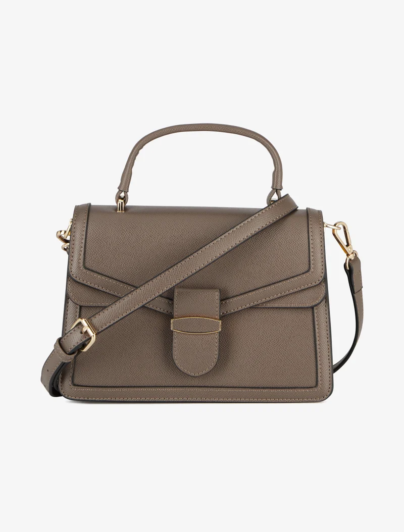 Sac besace Abby effet grainé - Taupe