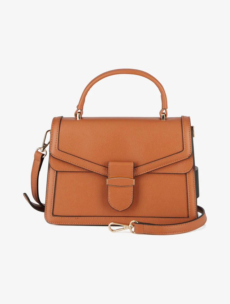 Sac besace effet grainé Abby - Camel