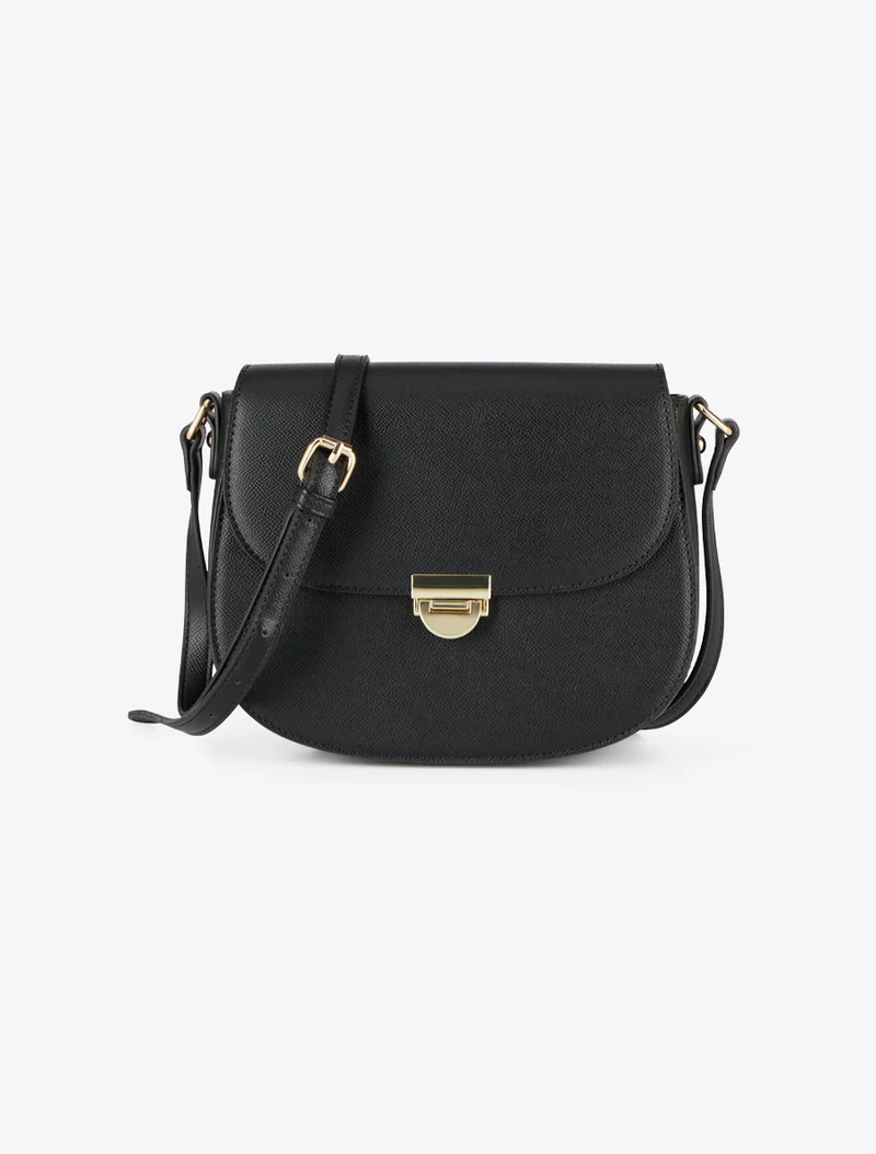 Sac besace Valene effet grainé - Noir