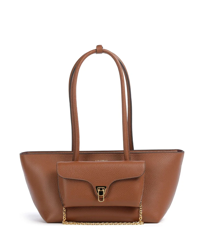 Coccinelle Beat Double Sac porté épaule cognac