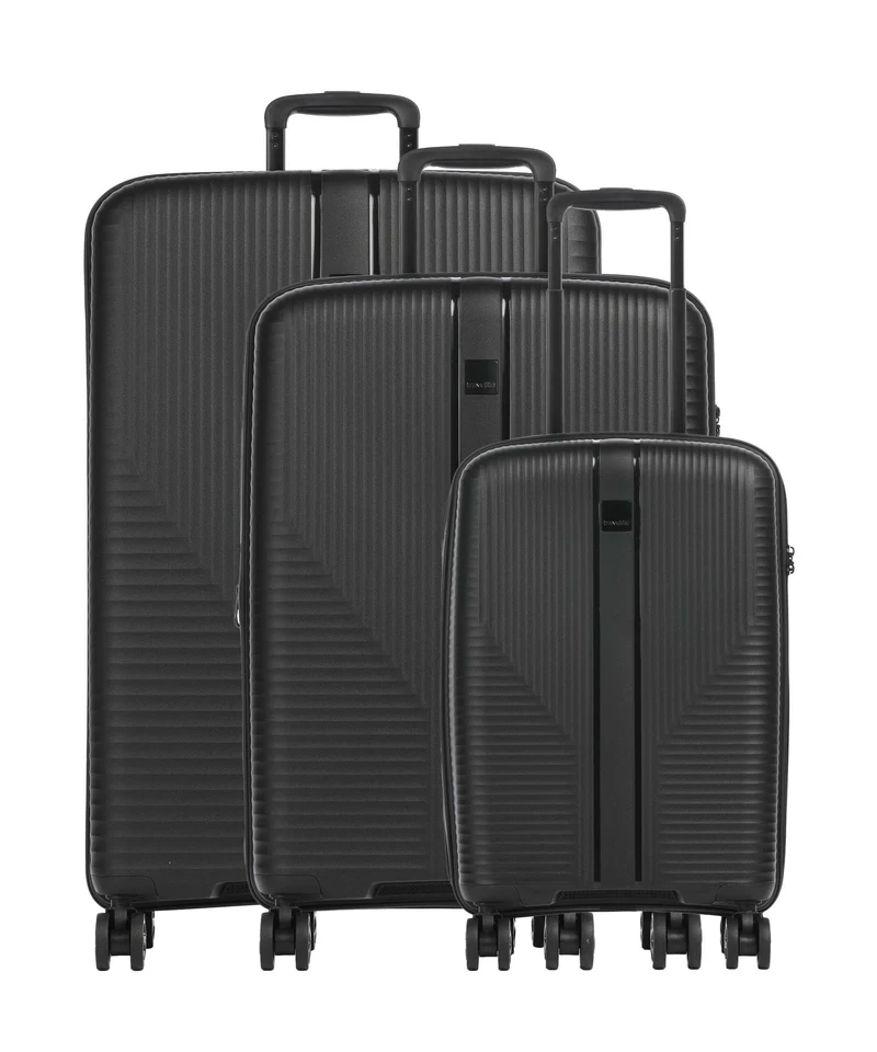 Travelite Air Stripe Slim Set de valise (4 roues) black