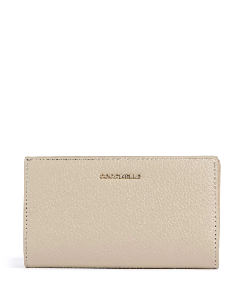 Coccinelle Metallic Soft Portefeuille sandshell
