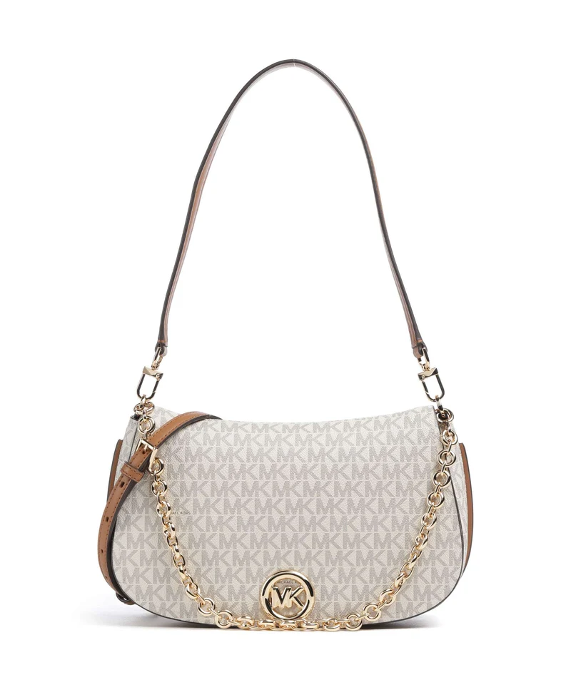 Michael Kors Nolita Medium Sac porté épaule vanilla/acorn