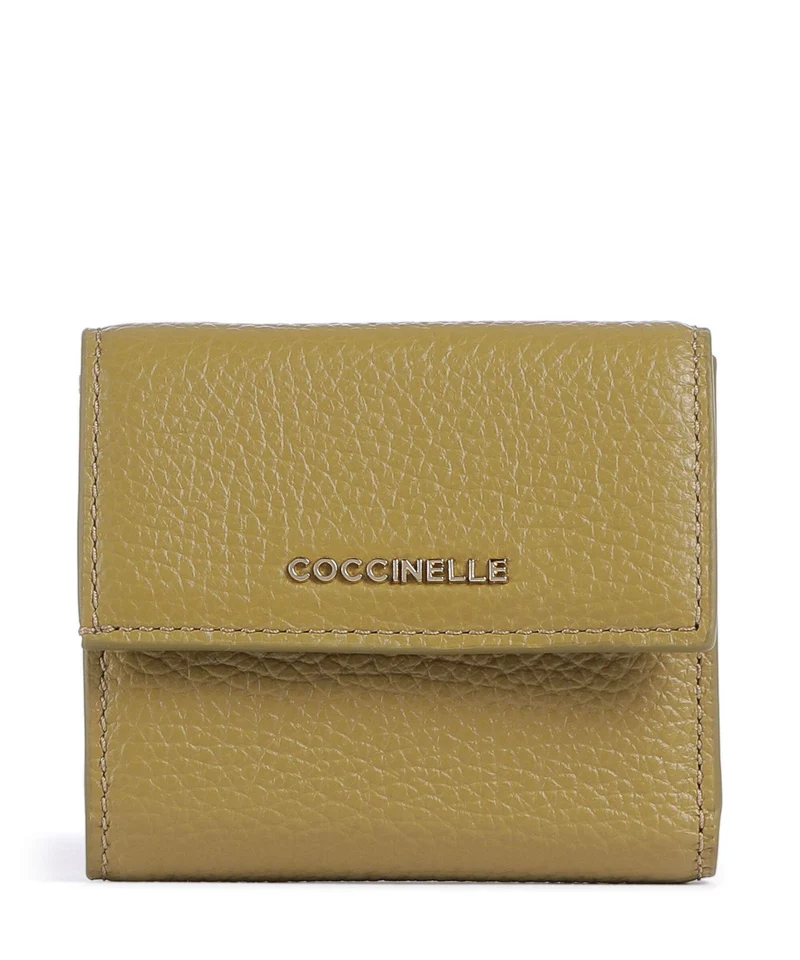 Coccinelle Metallic Soft Portefeuille seagrass