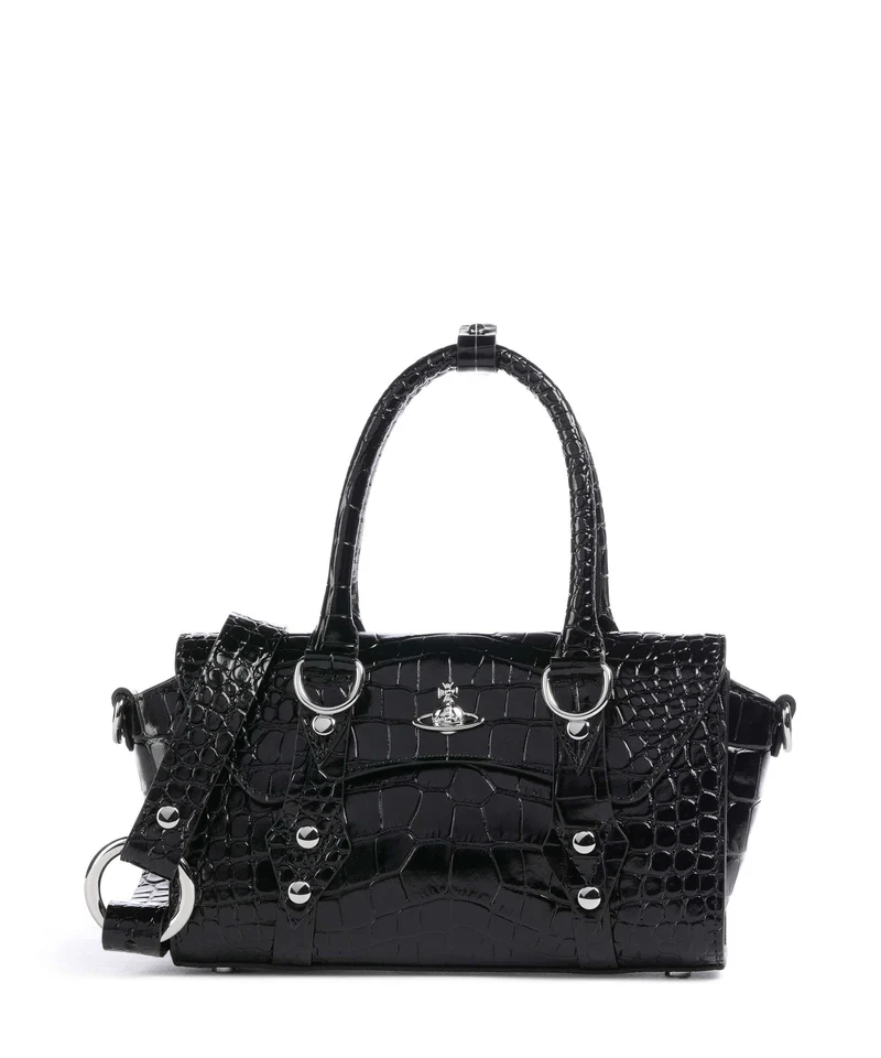 Vivienne Westwood Bettina Embossed Croc Mini Sac à main black