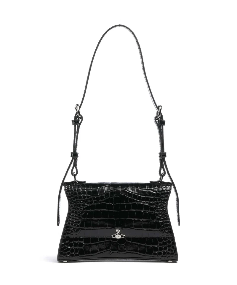 Vivienne Westwood Bianca Embossed Croc S Sac porté épaule black