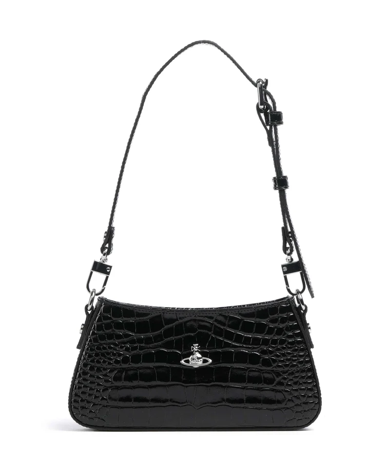 Vivienne Westwood Tasha Embossed Croc Sac porté épaule black