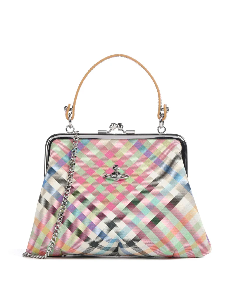 Vivienne Westwood Granny Frame Buccia D'Arancia Sac à main heather plaid