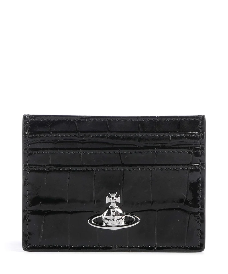 Vivienne Westwood Embossed Croc Étui à cartes crédit black