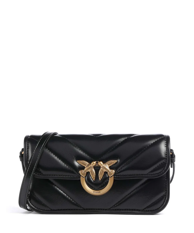 Pinko Love Box Horizontal Sac porté épaule nero/antique gold