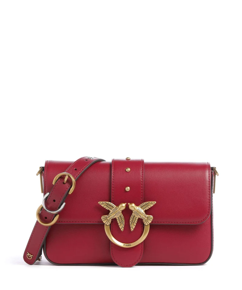 Pinko Love One Mini Slouchy Charms Sac bandoulière rosso lampone/antique gold