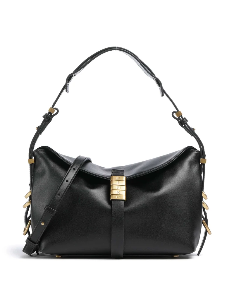 Pinko Saddle Horizontal Mini Sac porté épaule nero/antique gold