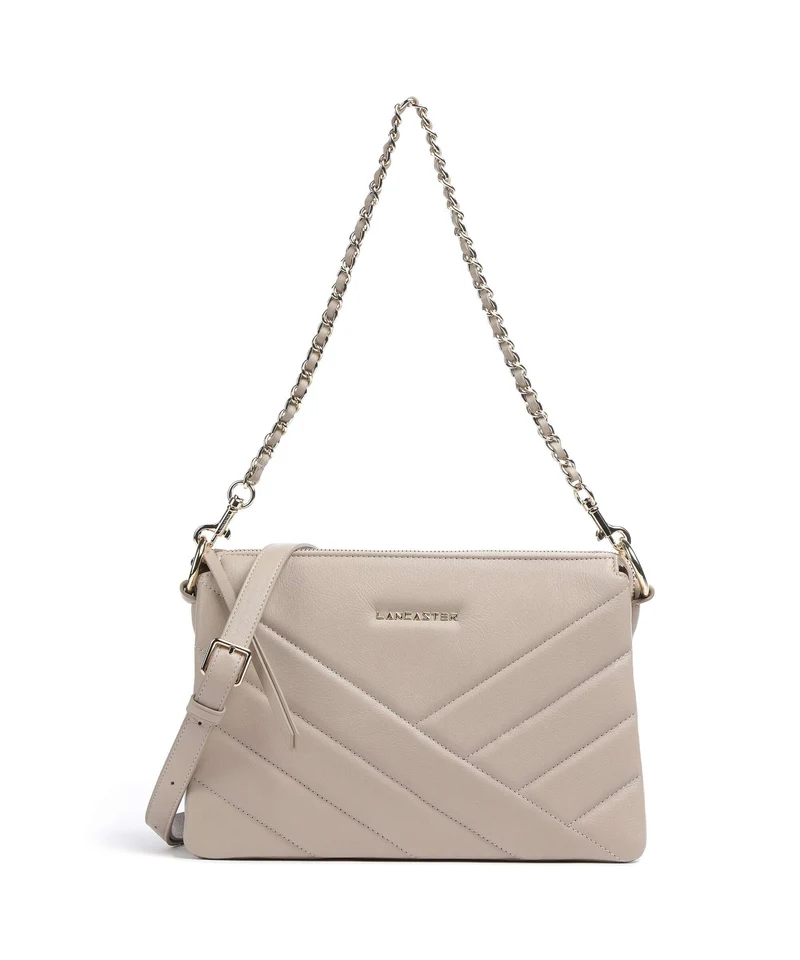 Lancaster Soft Matelassé Sac porté épaule beige