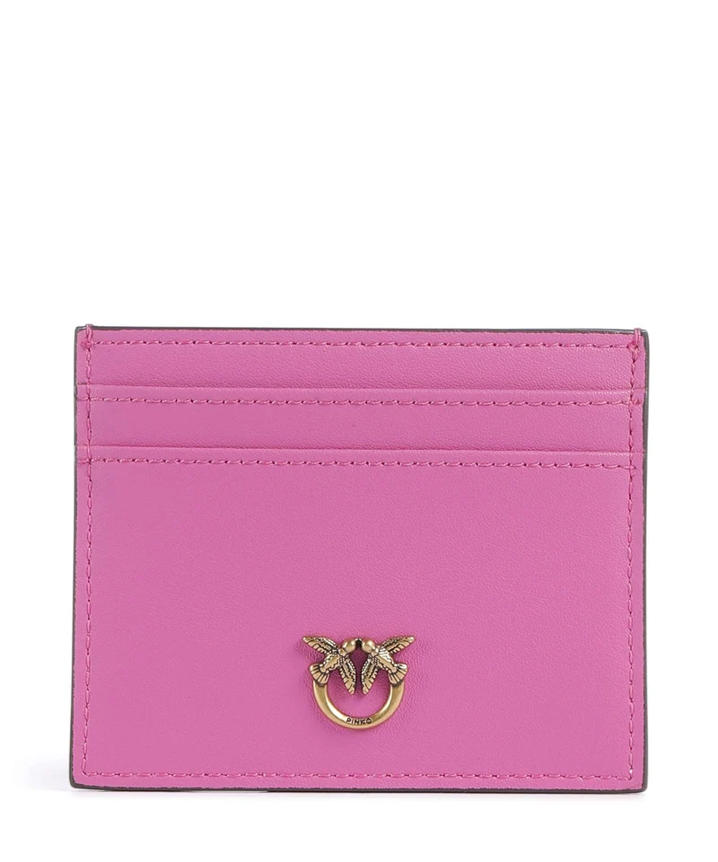 Pinko Étui à cartes crédit rosa flogo/antique gold