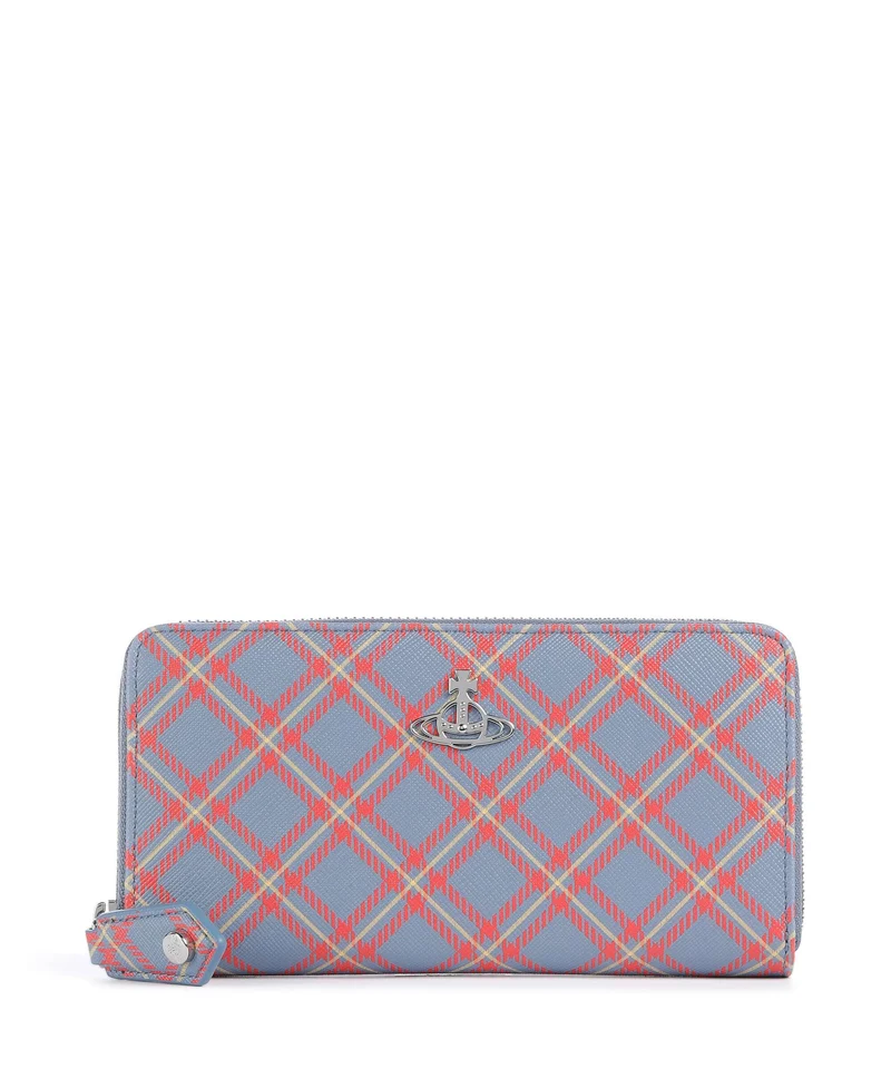 Vivienne Westwood Saffiano Printed Classic Portefeuille blue/orange tartan