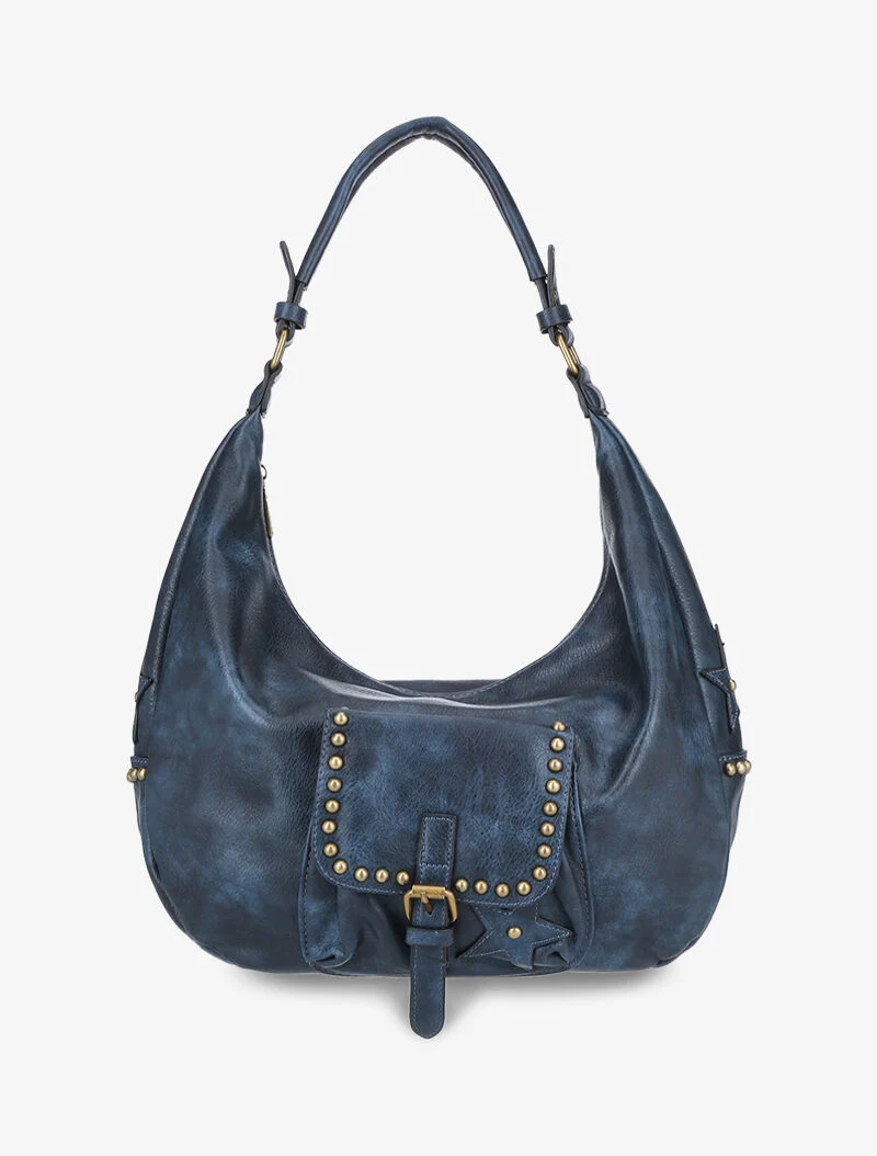 Sac cabas Mandarine forme demi-lune - marine