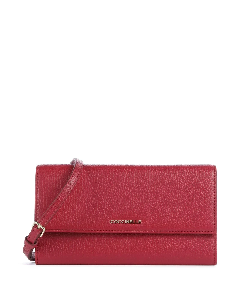 Coccinelle Metallic Soft Portefeuille sangria