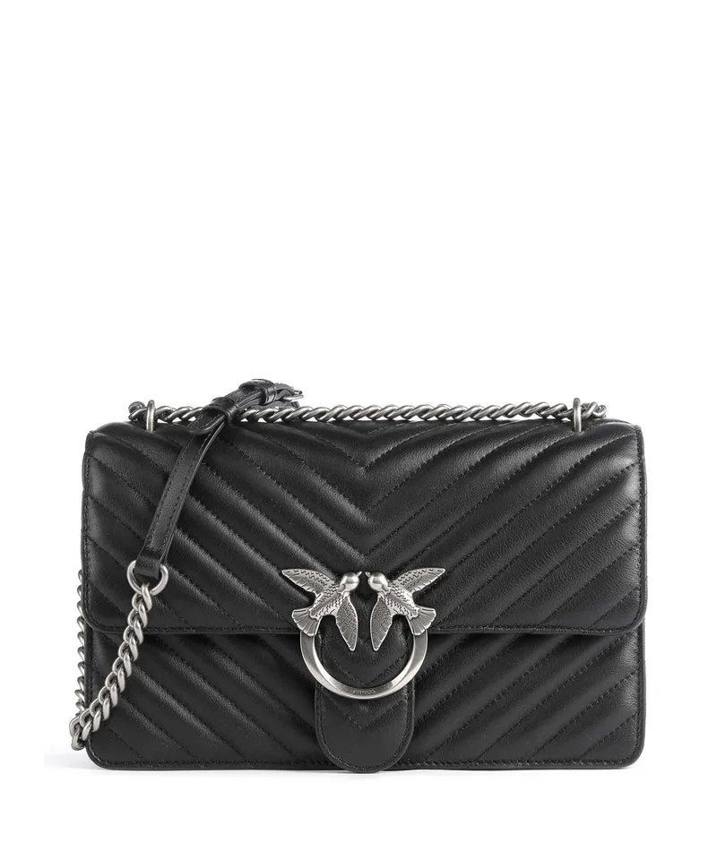Pinko Love One Classic Sac porté épaule nero/old silver