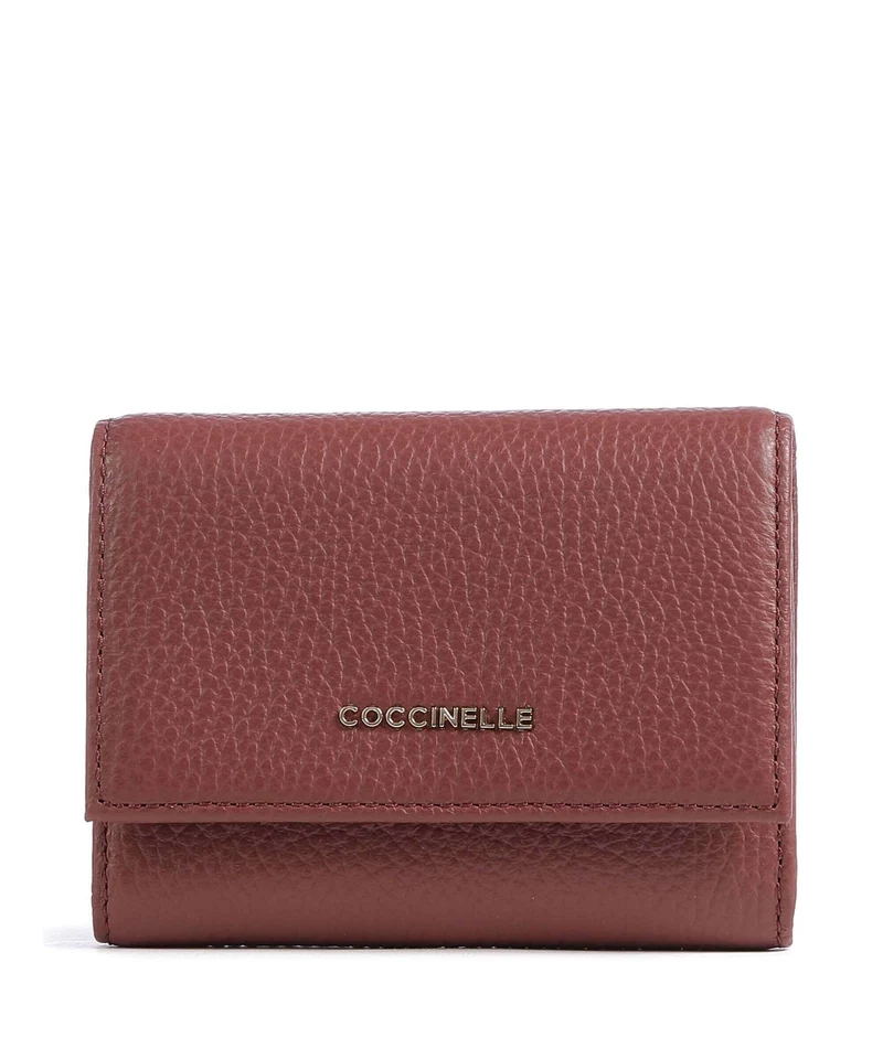 Coccinelle Metallic Soft Portefeuille brandy