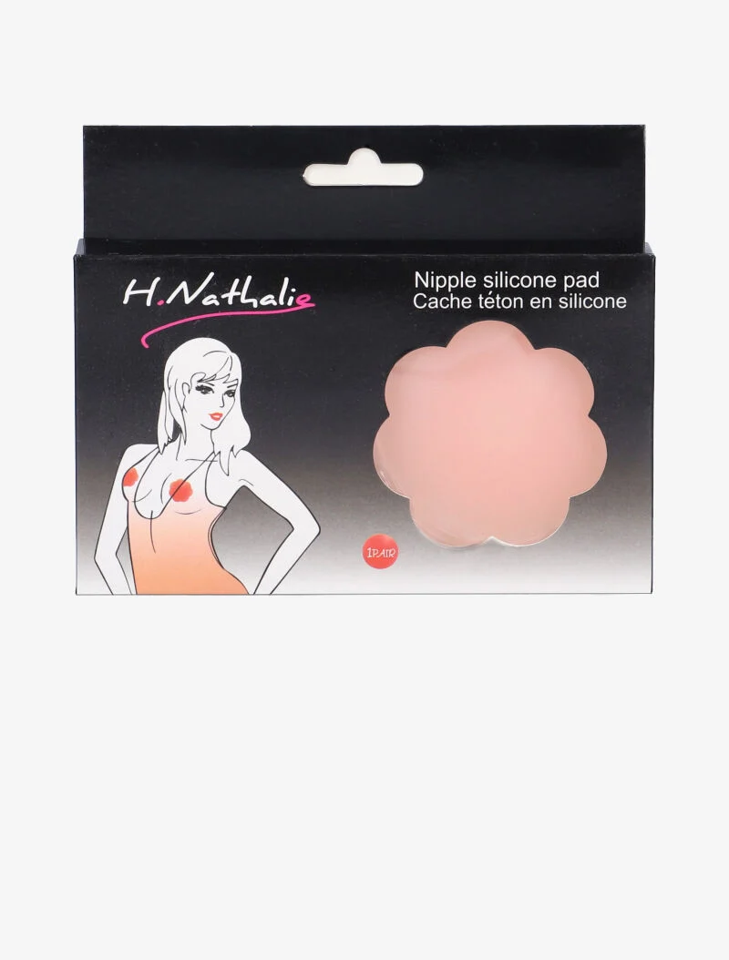 Cache-tétons silicone réutilisables fleur - beige