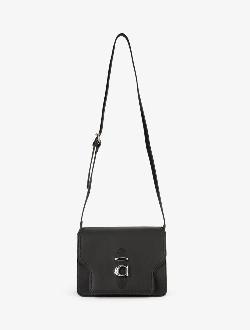 Sac besace carré détails métalliques - noir