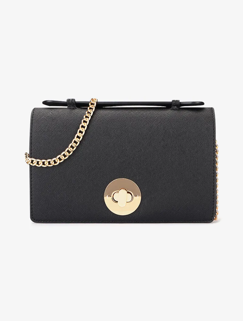 Sac besace Akiko simili texturé - noir