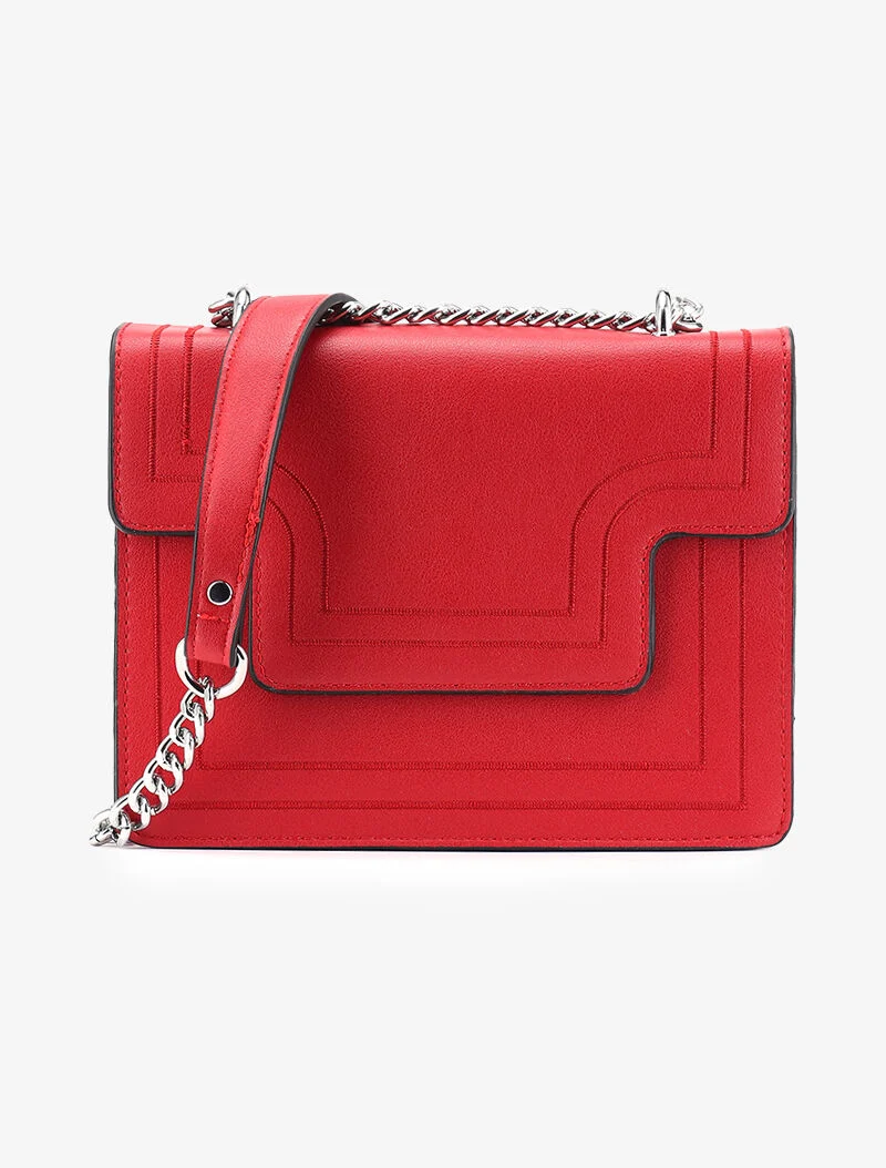 Sac besace Raissa bandoulière chaîne - rouge