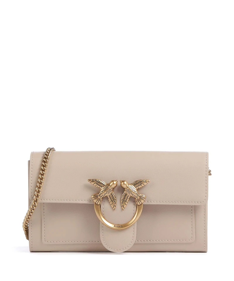 Pinko Love One Portefeuille beige/grigio fumo/antique gold