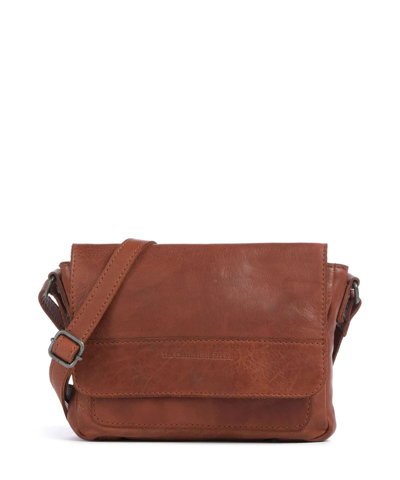 The Chesterfield Brand Washed Waxed Cow Ann Sac bandoulière cognac
