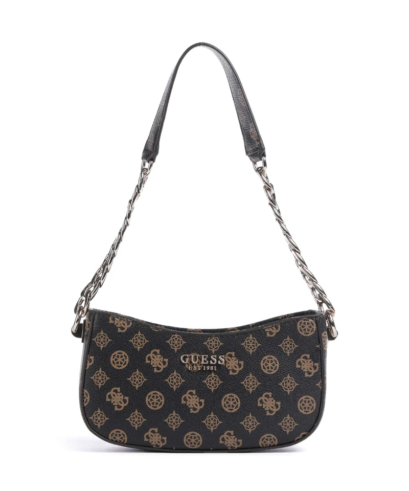 Guess Evelune Sac porté épaule mocha logo