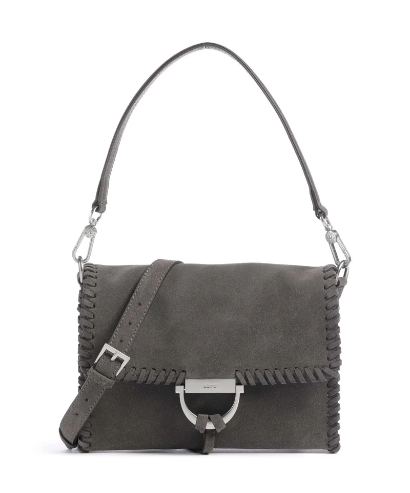 Abro Suede Temi Stitch Sac porté épaule grey