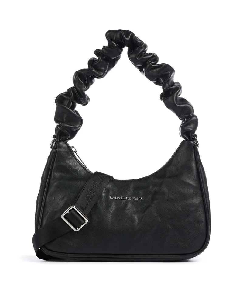 Lancaster Actual Froissé Sac porté épaule noir